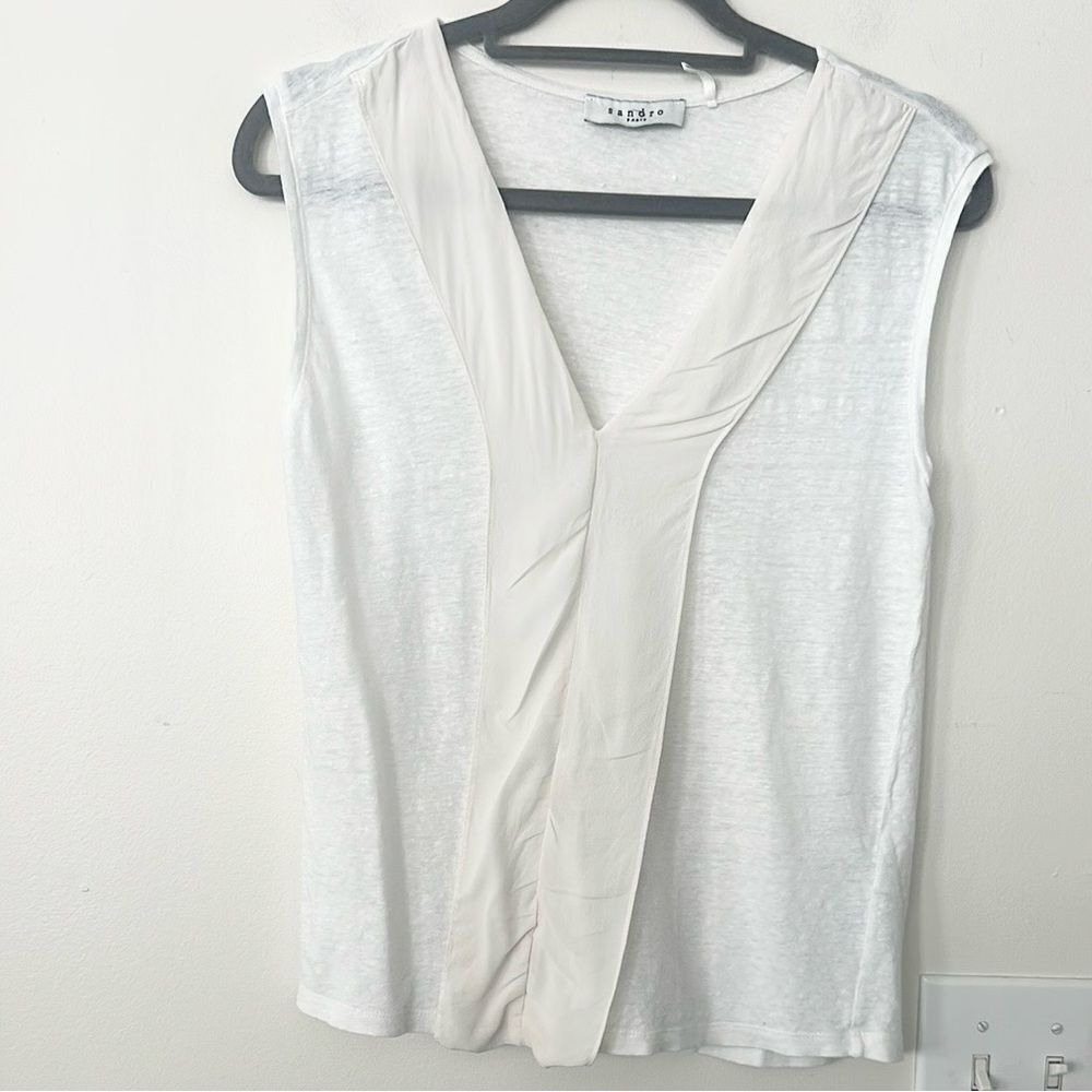 Sandro Paris Linen & Silk Sleeveless Top 2=M